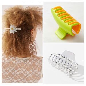 UO Set of 3 hair FUN CUTE accessories (claws, clips, pin)